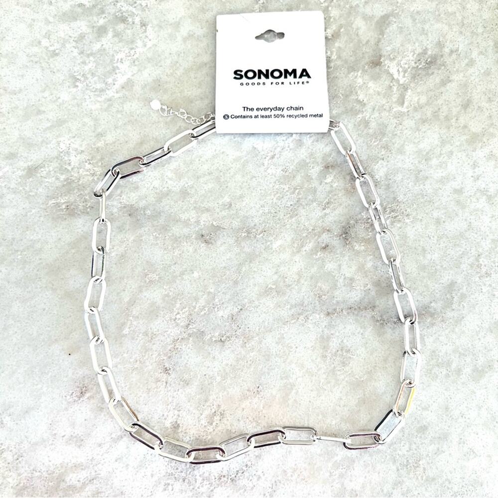 Sonoma The Everyday Chain Silver tone chain necklace recycled metal NWT
